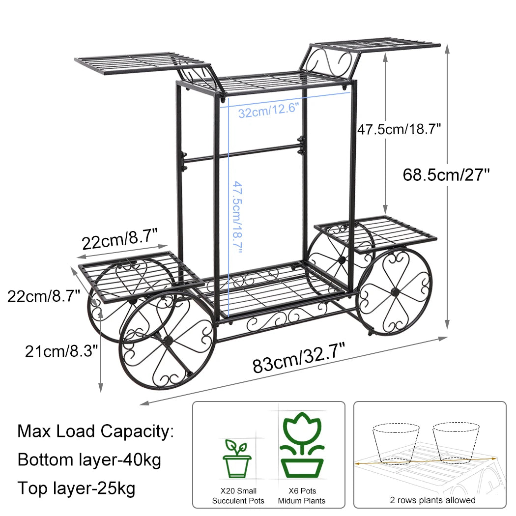 Indoor 6 Tier Garden Cart Plant Holder