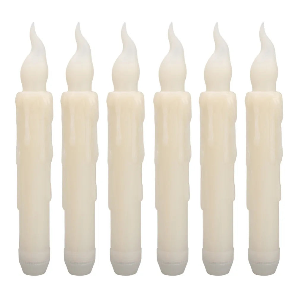 6/18PCS LED Taper Candle Lights Candles Flameless Battery Operated Window Candles for Christmas Wedding Birthday Party Church