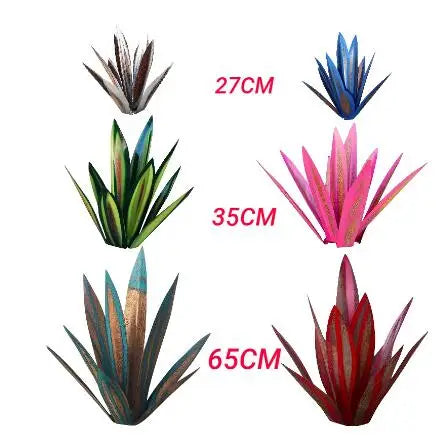 27/35/65CM DIY Metal Agave Plants Tequila Art Crafts Ornament Rustic Garden  Sculpture