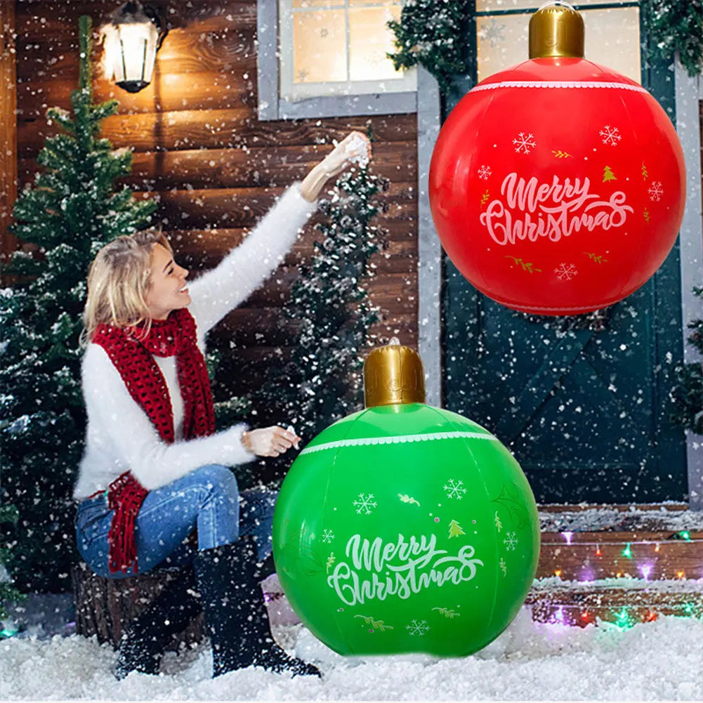 60CM Inflatable Christmas Ball Decorative Balls 2024 New Year Navidad Christmas Decoration PVC Giant Big Ball