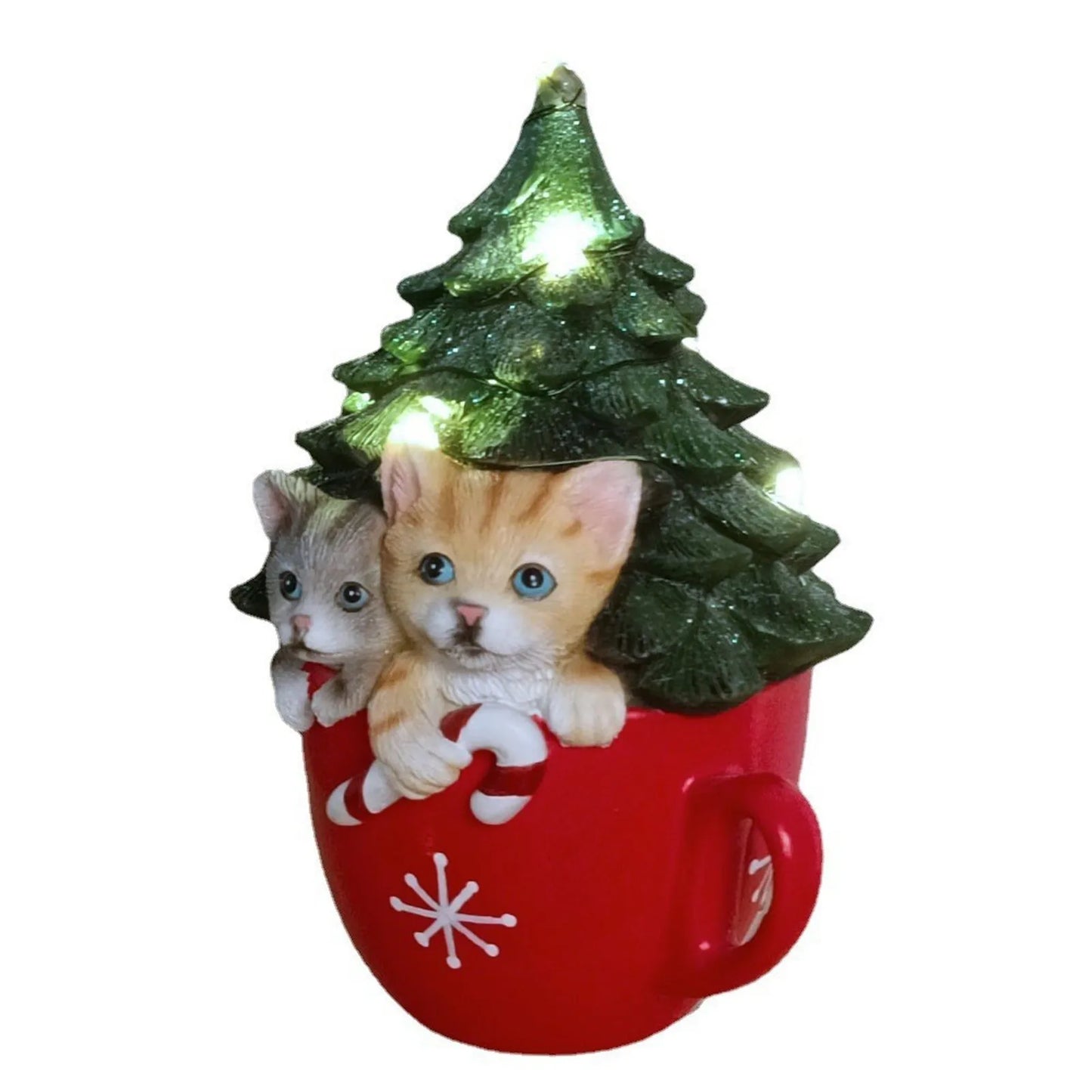 2024 New Small Animal Christmas Cup Night Light Resin Crafts Home Desktop Christmas Tree Light String Decoration Ornaments