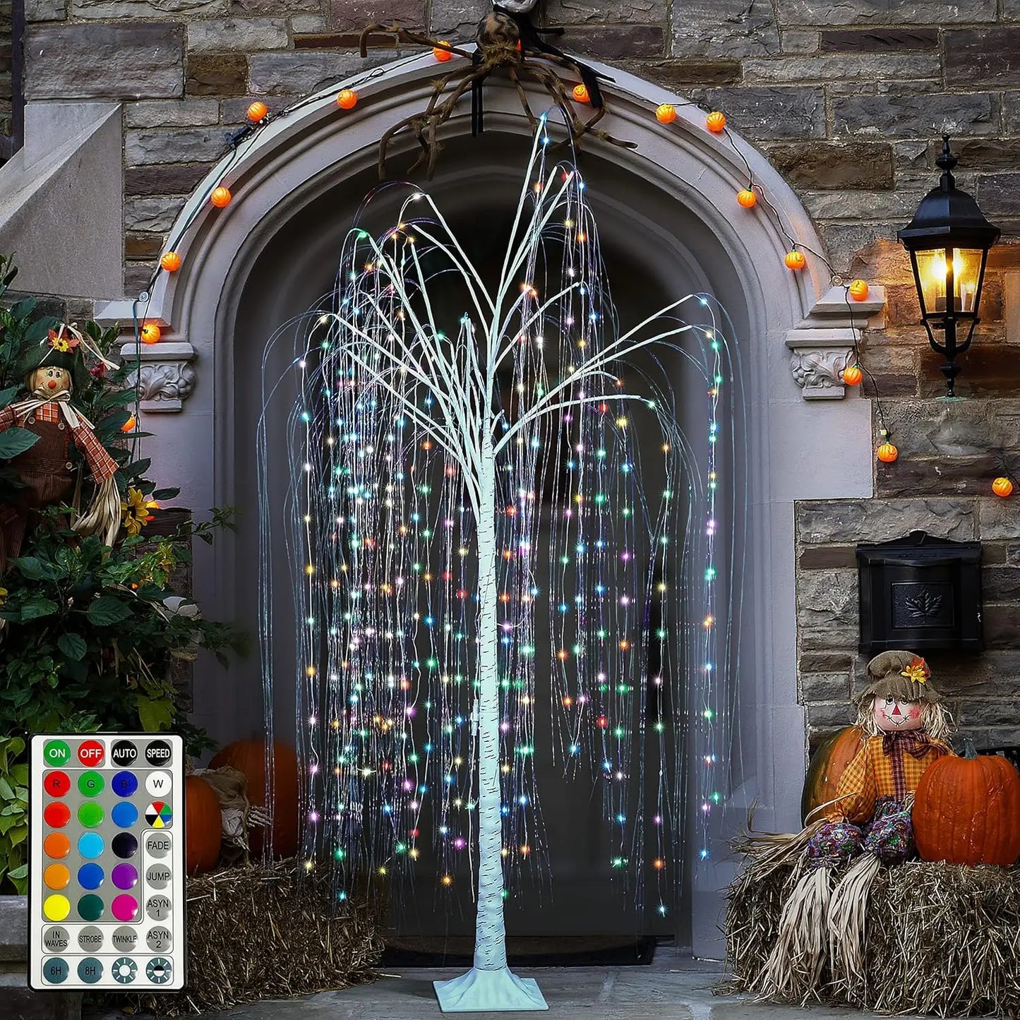 Festival Lantern, 288L Warm Lighted Willow Tree  Christmas Thanksgiving Fall Party Home Wedding Decoration, Festival Lantern