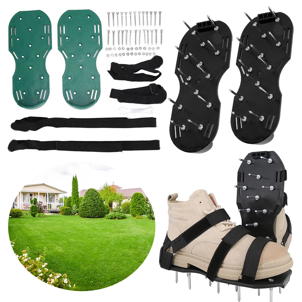 Lawn Aerator Shoes Aerating Shoes Sandals Adjustable for Grass Lawn Garden Yard