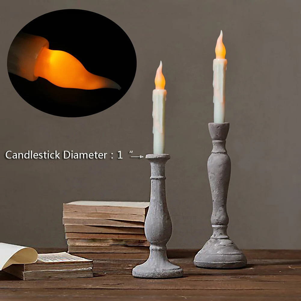 6/18PCS LED Taper Candle Lights Candles Flameless Battery Operated Window Candles for Christmas Wedding Birthday Party Church