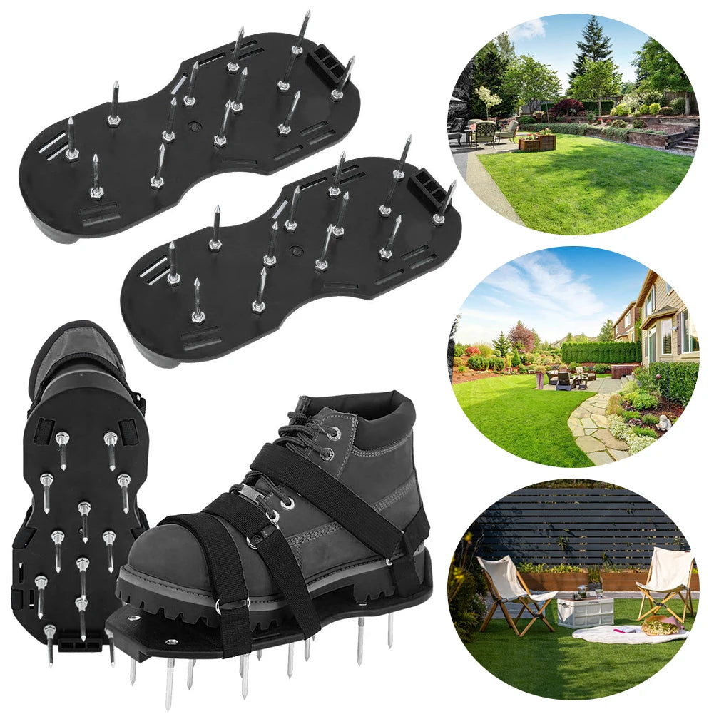 Lawn Aerator Shoes Aerating Shoes Sandals Adjustable for Grass Lawn Garden Yard