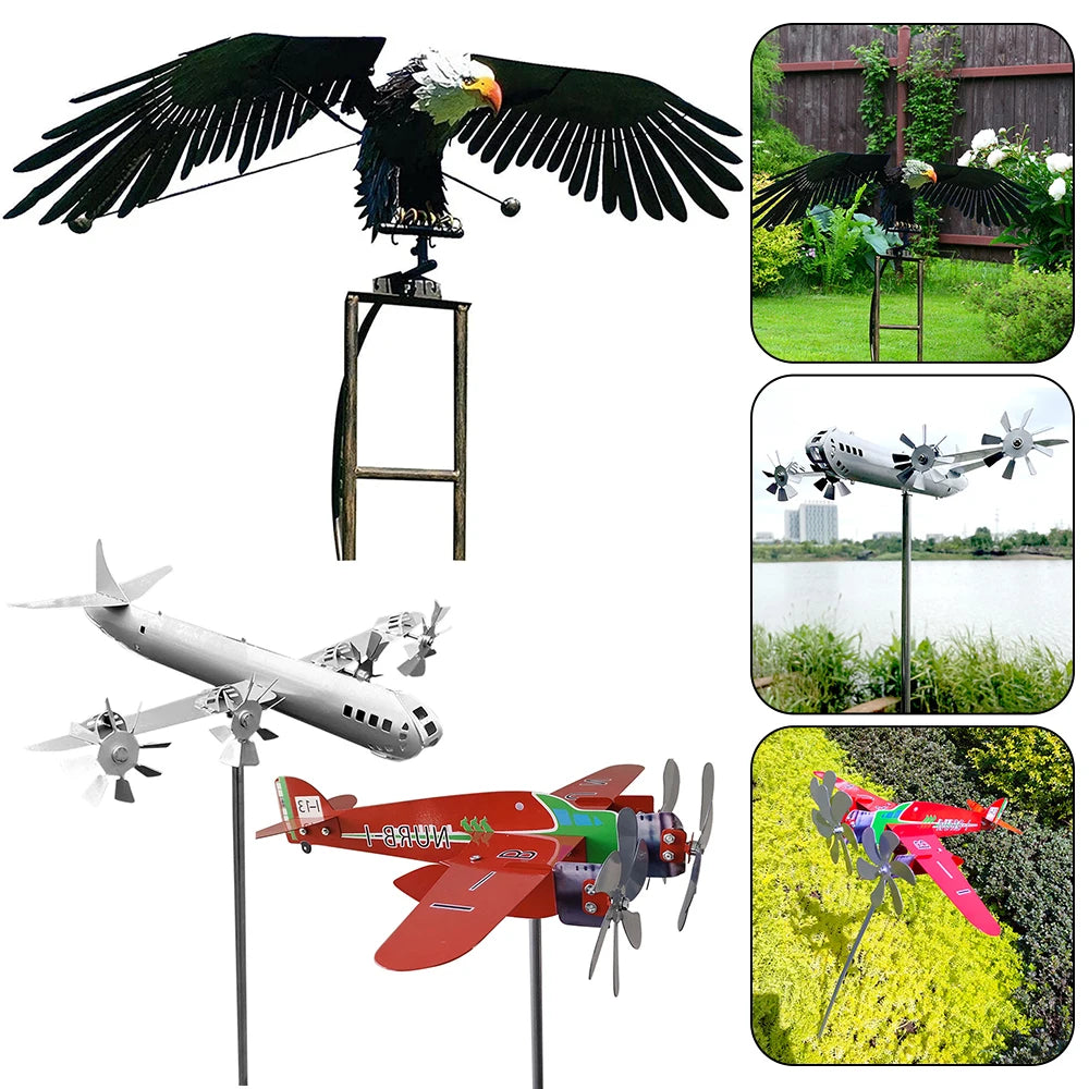 Garden Stake Eagle Windmill Spinners Lawn Ornaments Crafts Garden Art