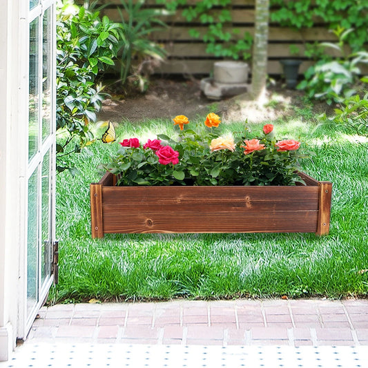 Raised Garden Bed, Large Wooden Planter for Garden Outdoors