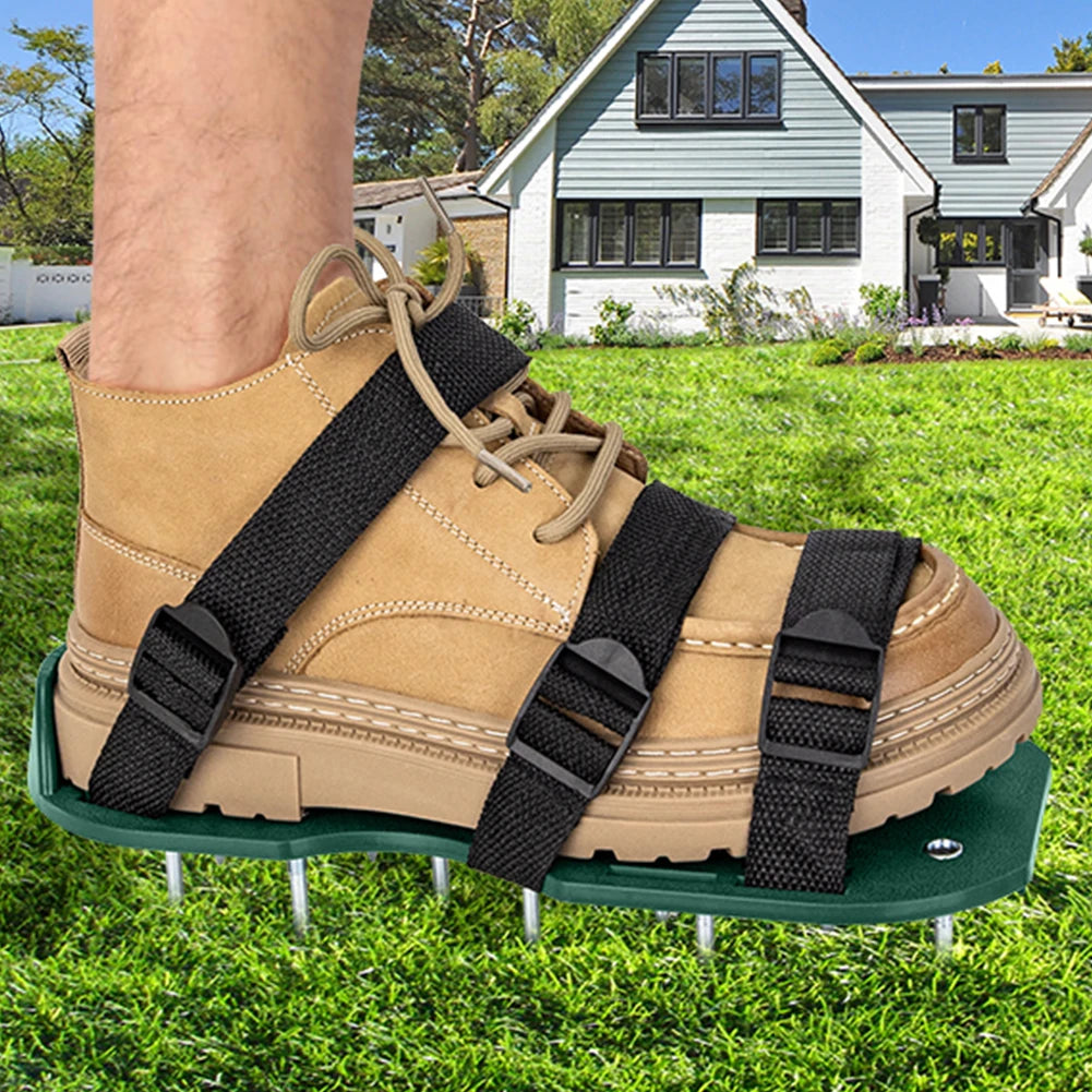 Lawn Aerator Shoes Aerating Shoes Sandals Adjustable for Grass Lawn Garden Yard