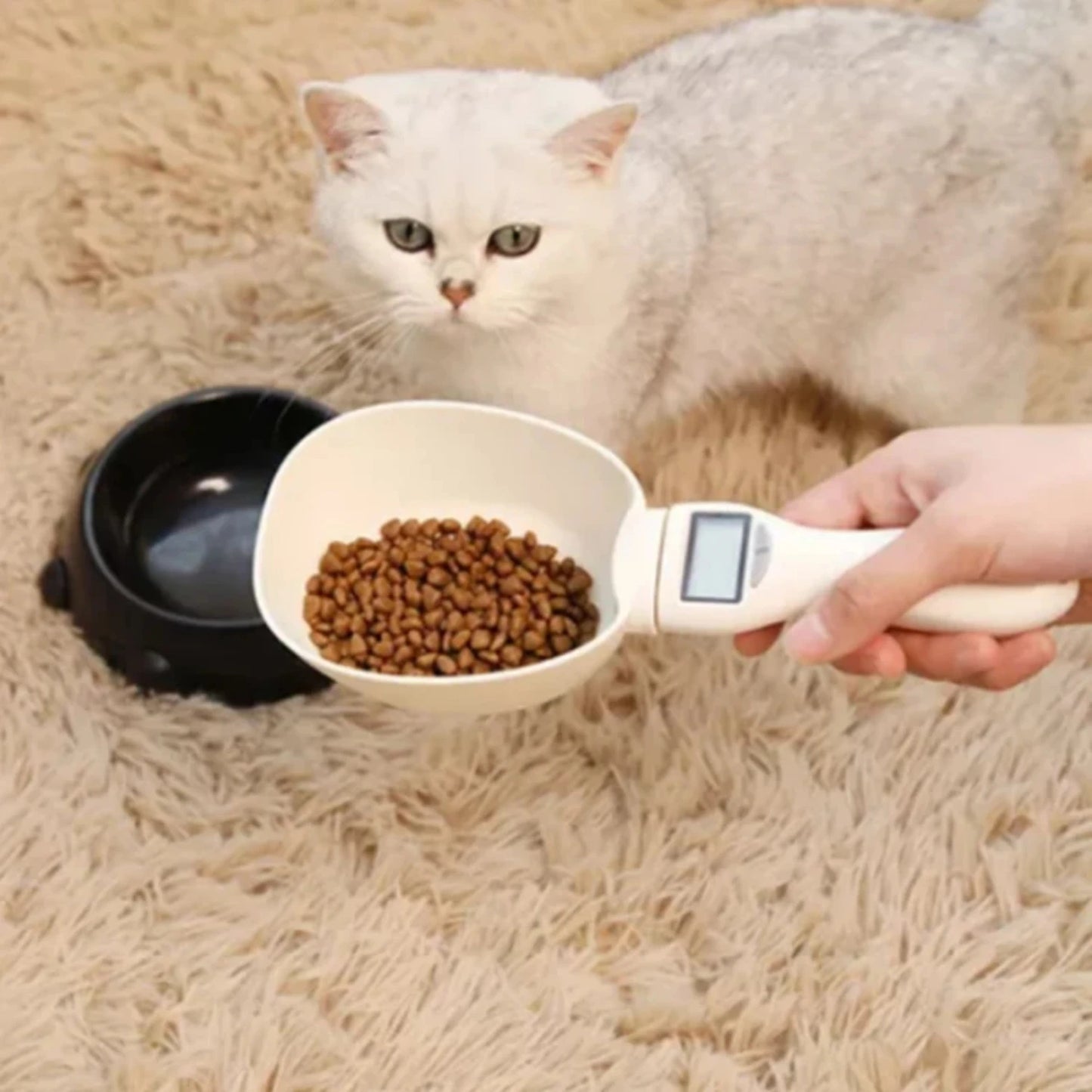 Pet Dog Food Scale Spoon LCD Display Cat Feeding Bowl Measuring Meter Pet Supplies Weighing Measure Spoon Digital Display