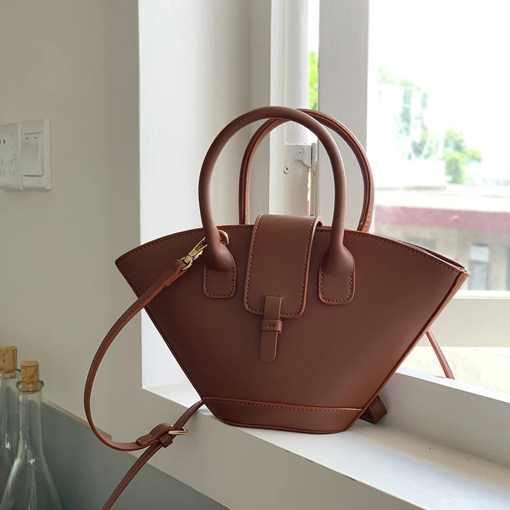 Trapezoid Bucket Bag for Women Luxury Designer Shoulder Bags 2024 PU Leather Female Fashion Handbag Purses Trendy Crossbody Bag