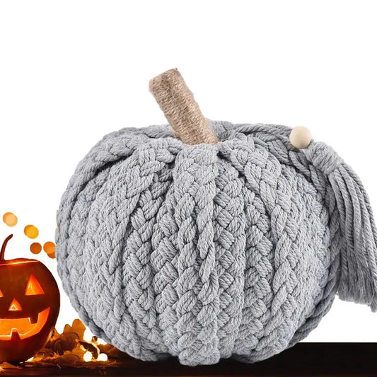 Braided Pumpkin Artificial Pumpkins Figurine Fall Autumn Home Decor Rope Pumpkins Ornament Cotton Rope Fall Pumpkin Decor