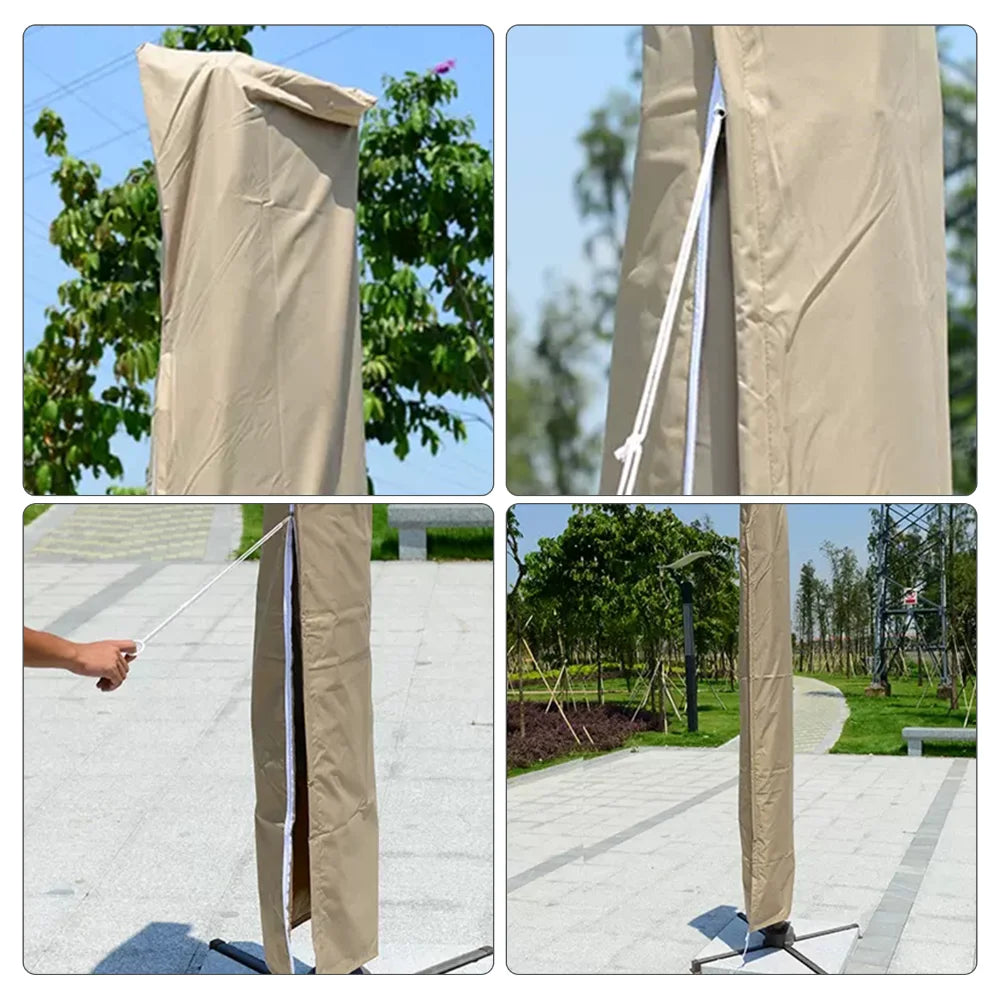 Umbrella Covers with Rod & Pull Ring Outdoor Patio Umbrella Cover Waterproof Windproof Anti-UV