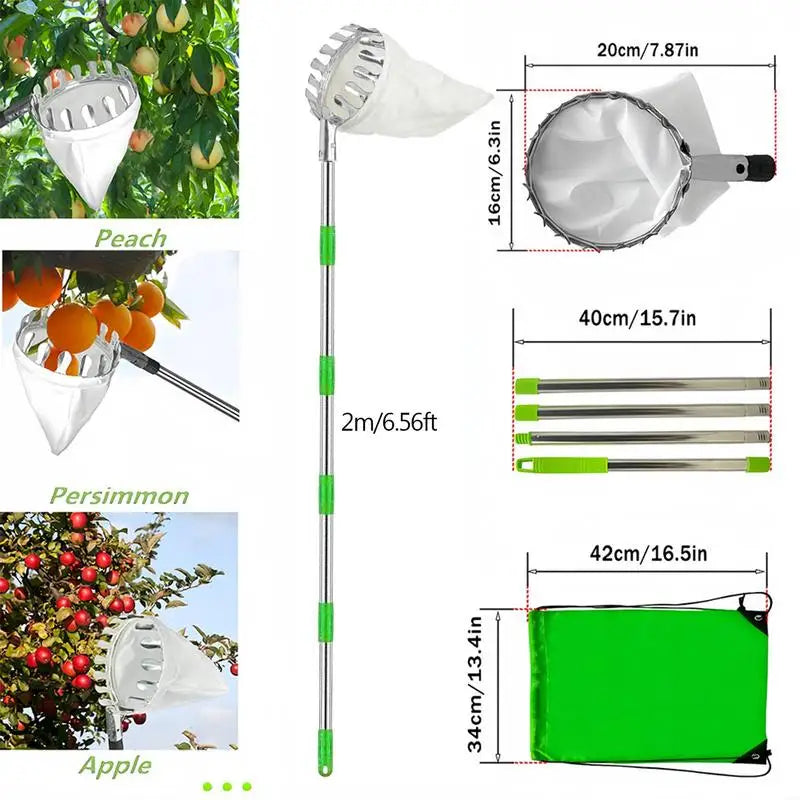 Fruit Picker With Telescopic Pole Metal Fruit Picker