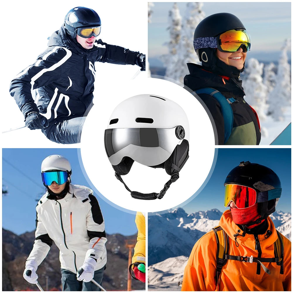 Winter Ski Helmet Skiing Helmet with Goggles Snow Helmet ABS Shell Protective EPS Foam Safety Helmet for Men Women and Youth