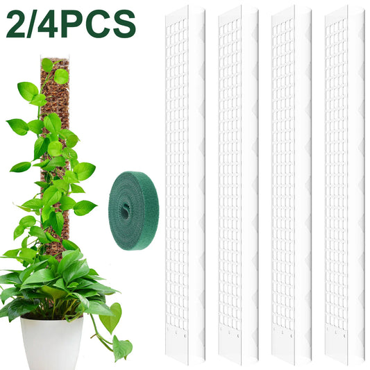 24 Inch Plastic Moss Pole for Plants Monstera Plant Poles for Climbing Plants Plant Support for Indoor Plants with Sphagnum Moss