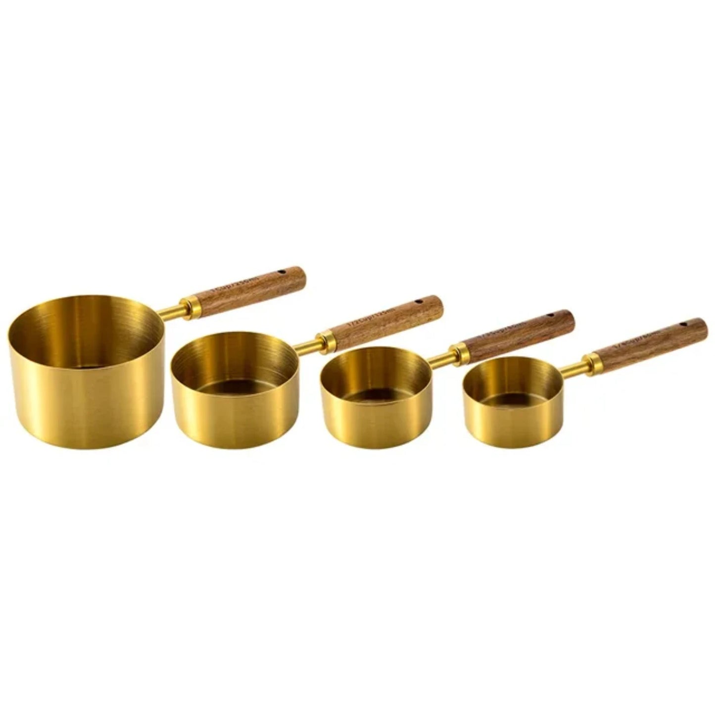 4/8Pcs Stainless Steel Measuring Cups Spoons Wooden Handle Baking Tools Coffee Measuring Spoon Set Bartending Scale Accessories