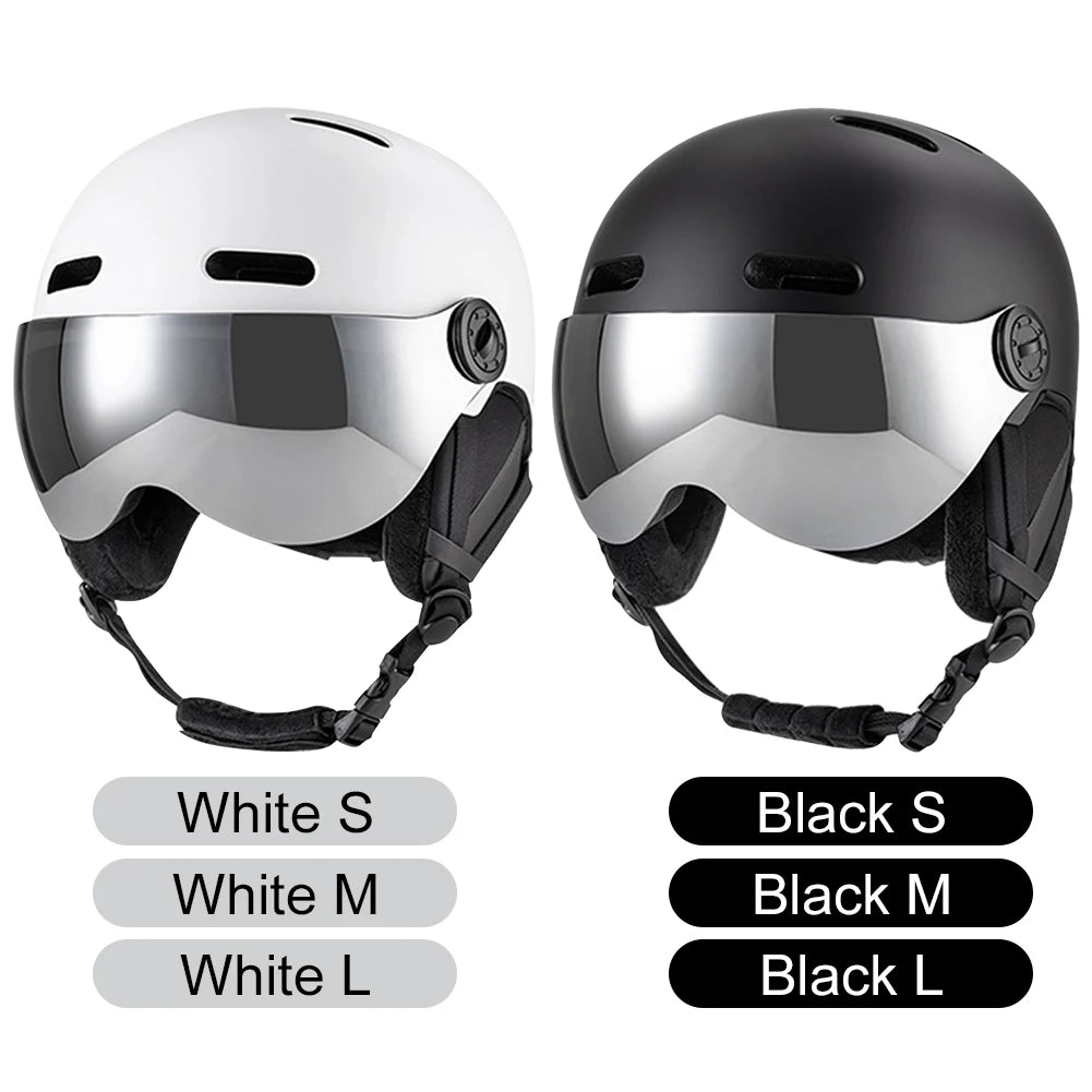 Winter Ski Helmet Skiing Helmet with Goggles Snow Helmet ABS Shell Protective EPS Foam Safety Helmet for Men Women and Youth