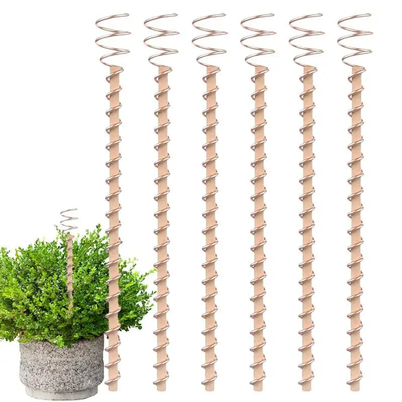 6pcs 30cm Electroculture Plant Stakes Gardening Copper Coil Antennas For Growing Garden Plants