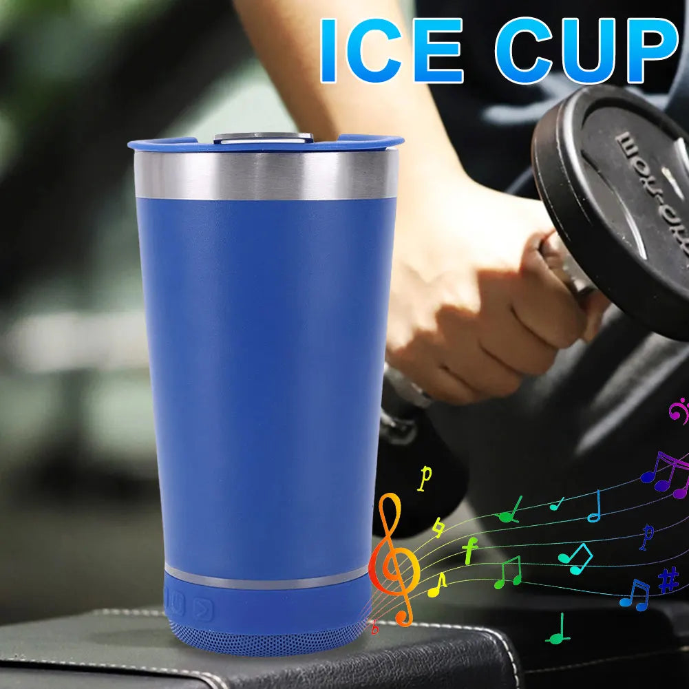 Portable Stainless Steel Insulated Cup Wireless BT Speaker Water Bottle Stereo Subwoofer Sound Box Gifts for Women and Men