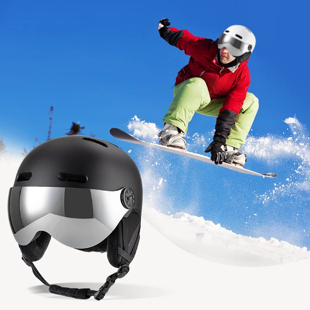 Winter Ski Helmet Skiing Helmet with Goggles Snow Helmet ABS Shell Protective EPS Foam Safety Helmet for Men Women and Youth