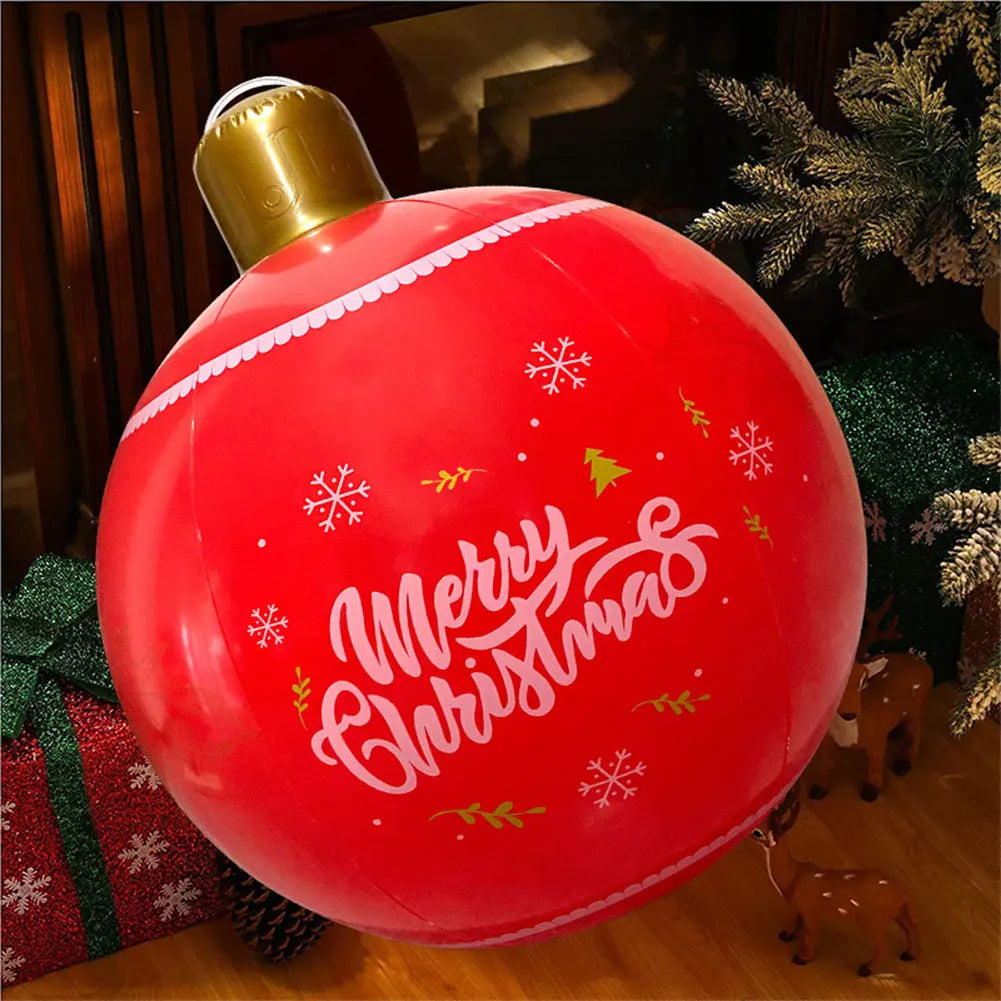 60CM Inflatable Christmas Ball Decorative Balls 2024 New Year Navidad Christmas Decoration PVC Giant Big Ball