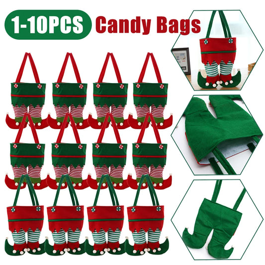 Christmas Elf Candy Bags Velvet Bags Santa Claus Pants Handbag Bags For Packaging Festival Party