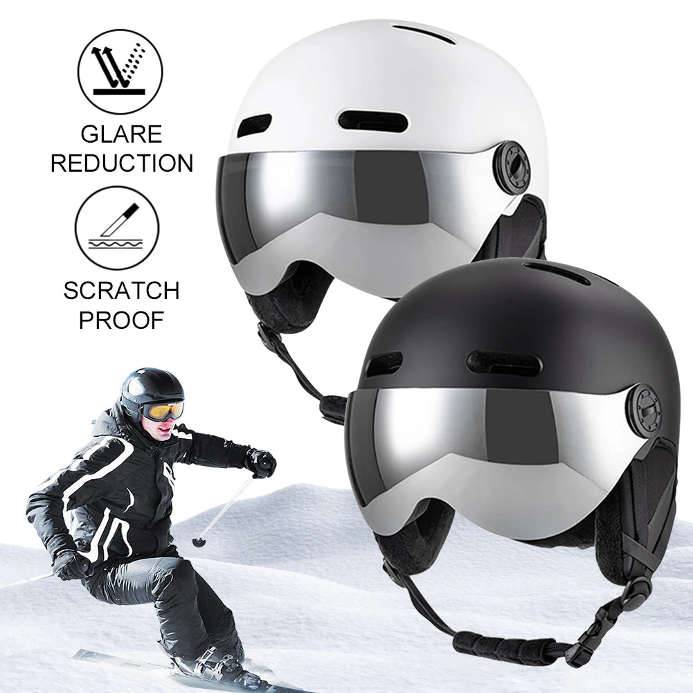 Winter Ski Helmet Skiing Helmet with Goggles Snow Helmet ABS Shell Protective EPS Foam Safety Helmet for Men Women and Youth