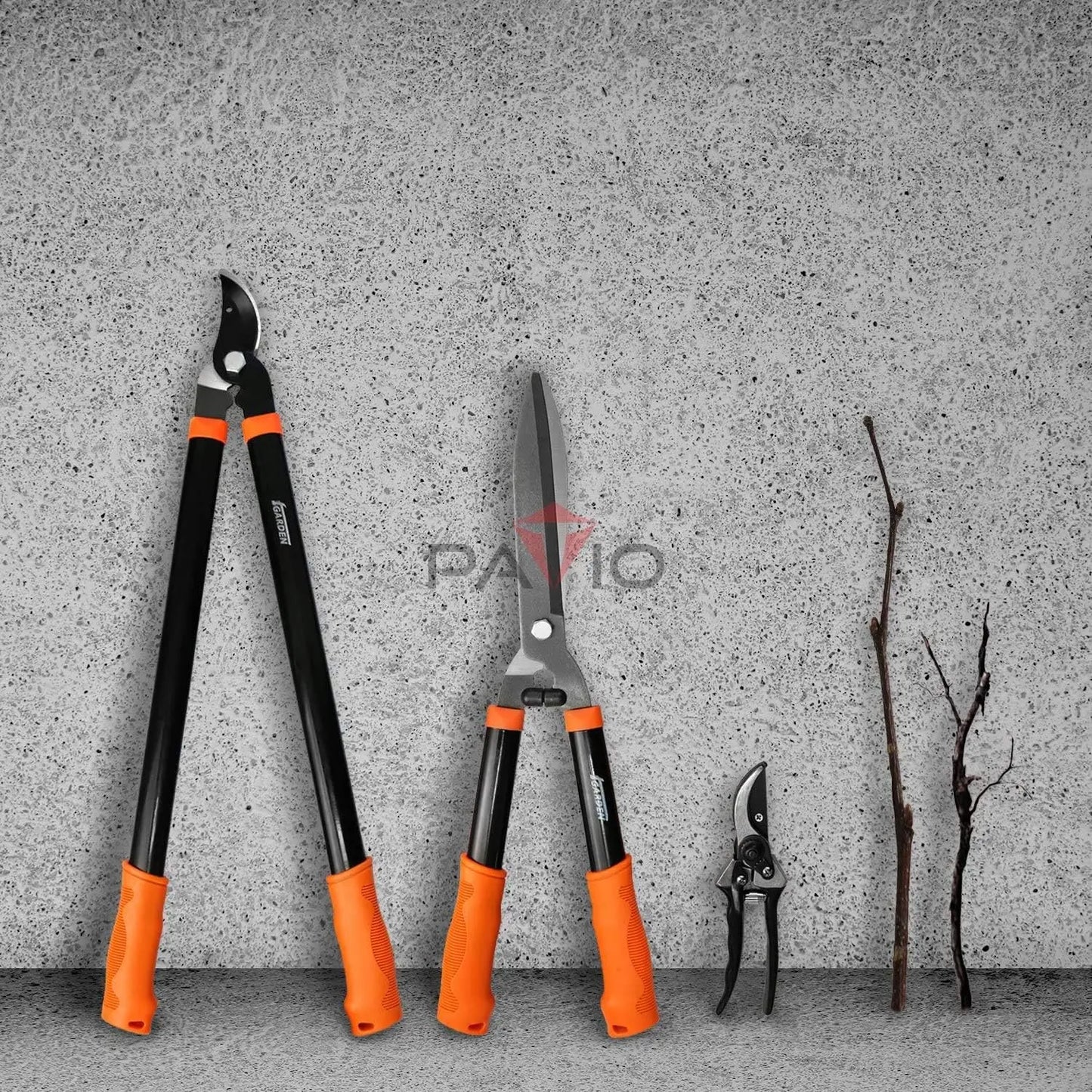 Paradise Garden 3 Piece Tree And Shrub Lopper-Shears-Purner Set, Garden Tool Set Tree Trimmer Branch Cutter Kit