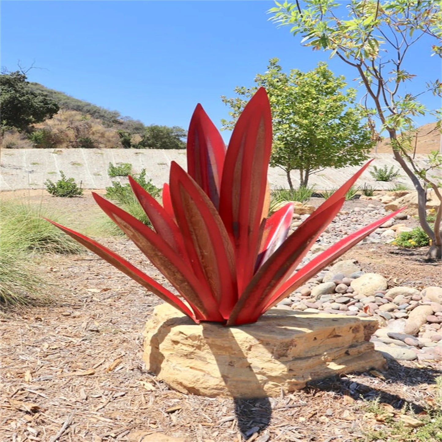 27/35/65CM DIY Metal Agave Plants Tequila Art Crafts Ornament Rustic Garden  Sculpture