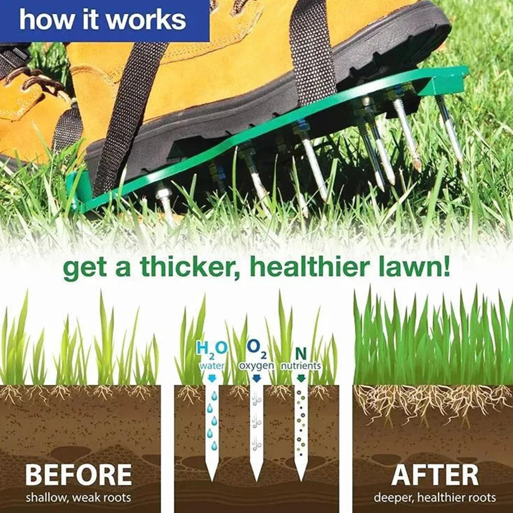 Lawn Aerator Shoes Aerating Shoes Sandals Adjustable for Grass Lawn Garden Yard