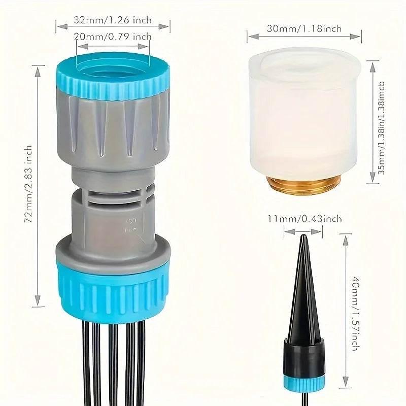 Easy-Install Drip Irrigation Kit with 10 Adjustable Emitters - Self-Watering System for Potted Plants, Small Gardens