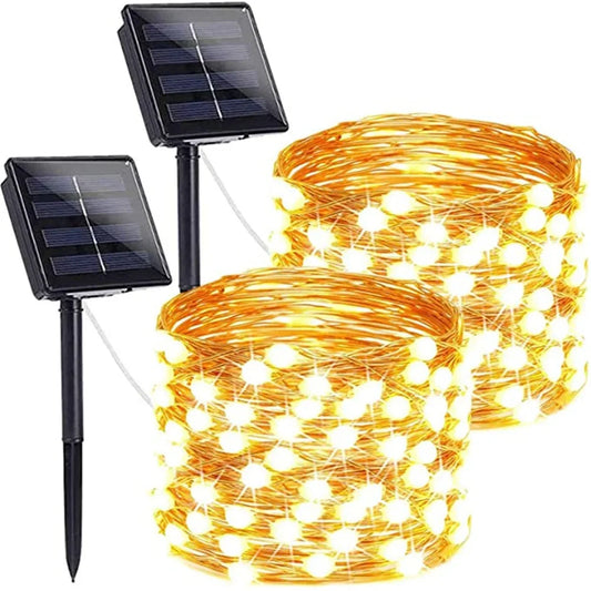 12m Solar Lights Outdoor 100 LED Waterproof Christmas Decorations 2024 Festoon Garden Fairy String Light Twinkle Lamp Tree Party