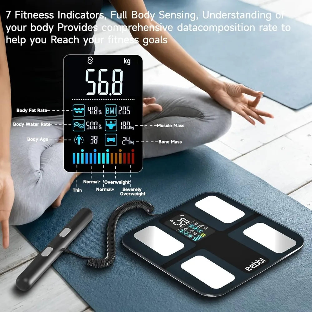 Weight Scale for Body Fat with Handle, 20 Precise Body Biological Analyzer, Digital Bathroom Weighing Bluetooth Scale