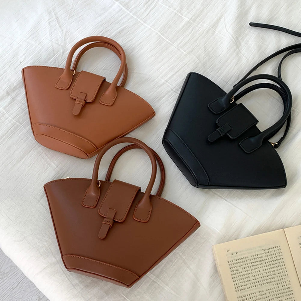 Trapezoid Bucket Bag for Women Luxury Designer Shoulder Bags 2024 PU Leather Female Fashion Handbag Purses Trendy Crossbody Bag