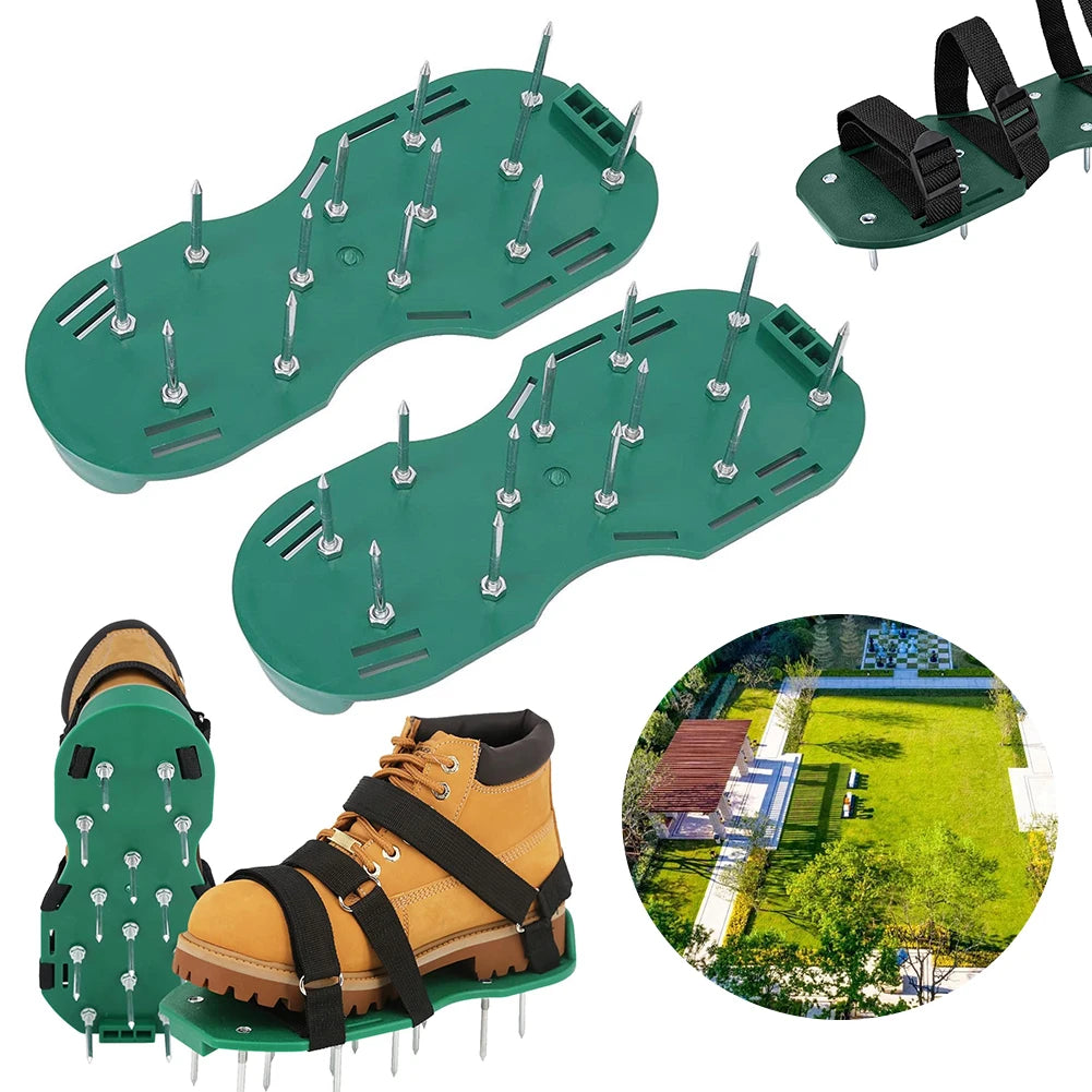 Lawn Aerator Shoes Aerating Shoes Sandals Adjustable for Grass Lawn Garden Yard