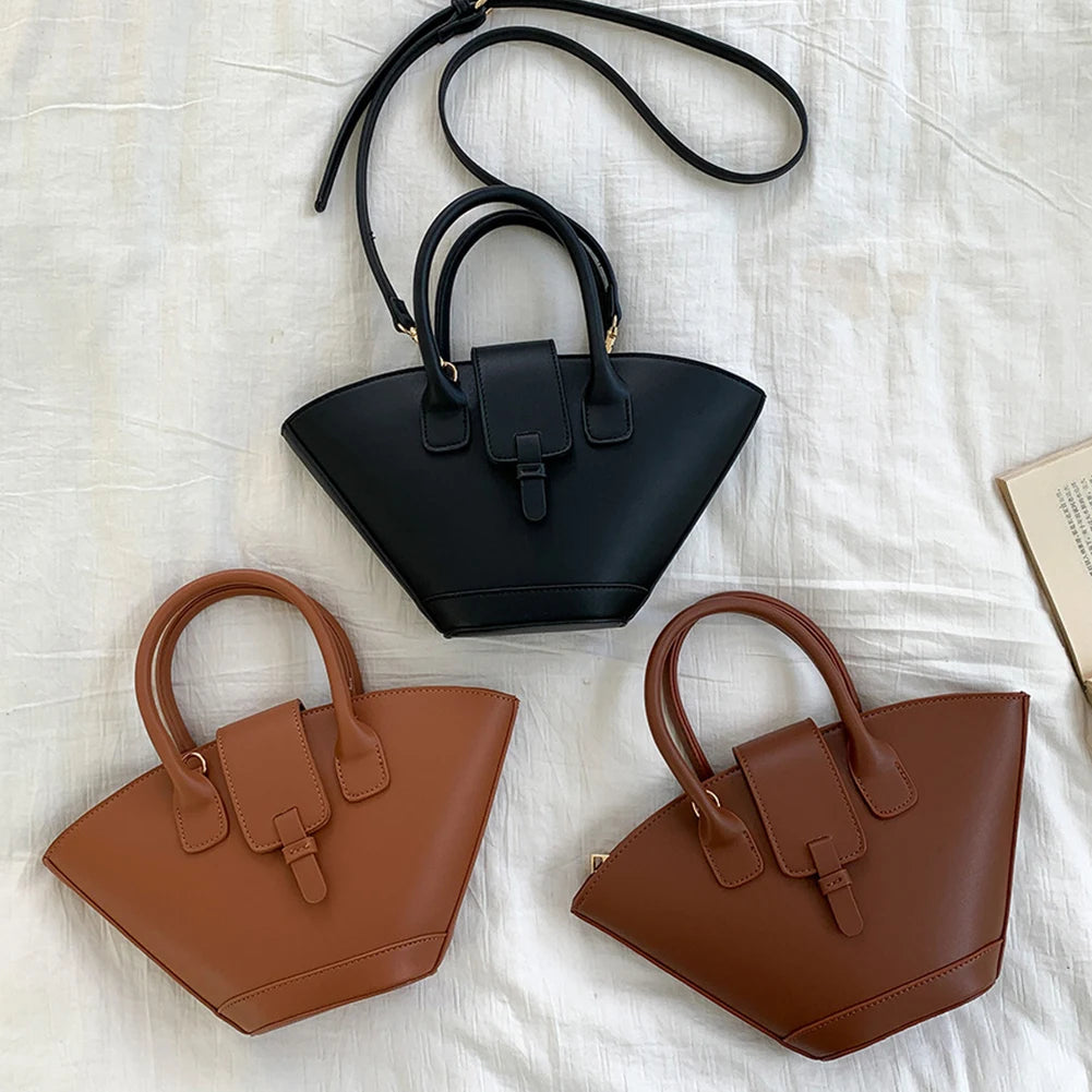 Trapezoid Bucket Bag for Women Luxury Designer Shoulder Bags 2024 PU Leather Female Fashion Handbag Purses Trendy Crossbody Bag