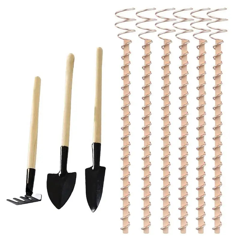 6pcs 30cm Electroculture Plant Stakes Gardening Copper Coil Antennas For Growing Garden Plants