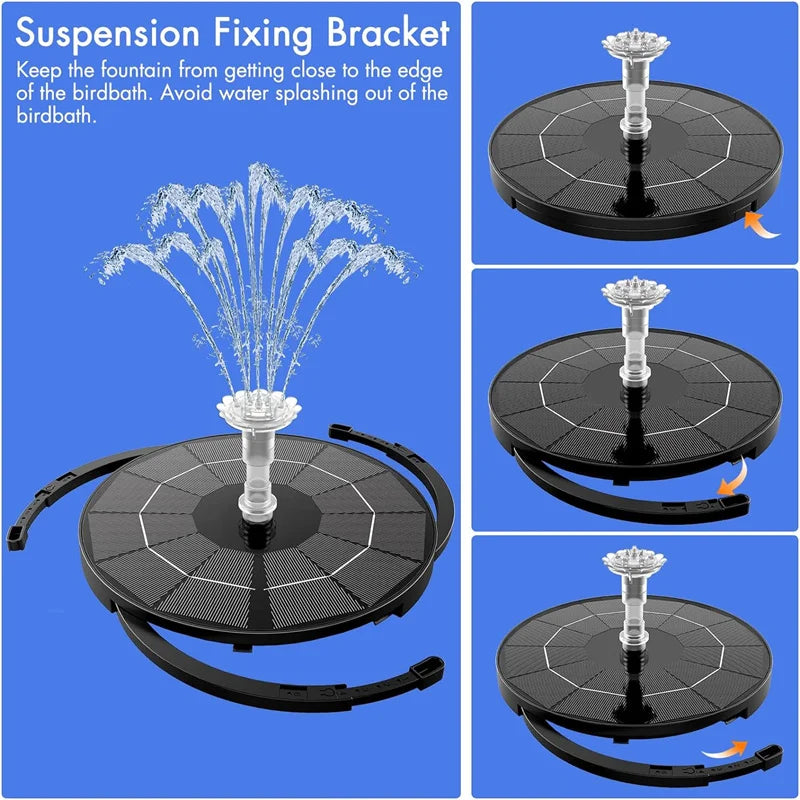 3.5 W Solar Fountain with 12 Nozzles, Solar Pump Outdoor Pond Suitable for Birdbaths Aquariums Ponds Garden Fountains