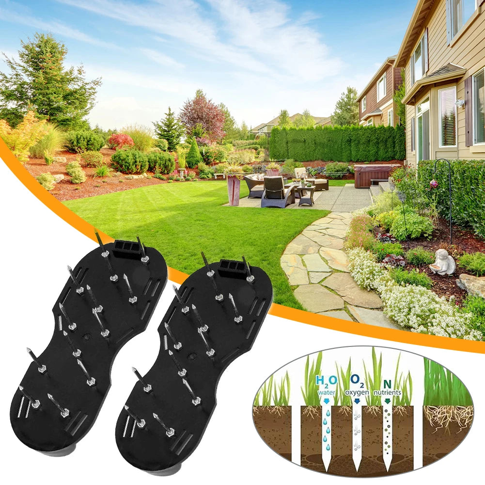 Lawn Aerator Shoes Aerating Shoes Sandals Adjustable for Grass Lawn Garden Yard