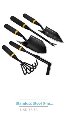 10-Piece Stainless Steel Garden Tool Set with Storage Bag Pruning Shears Weedier Transplanter Cultivator Rust-Proof & Durable