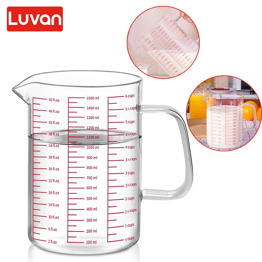 1000ml Glass Measuring Cup with Scale Baking Milk Seasoning Borosilicate Household Restaurant Cooking Tools Kitchen Accessories