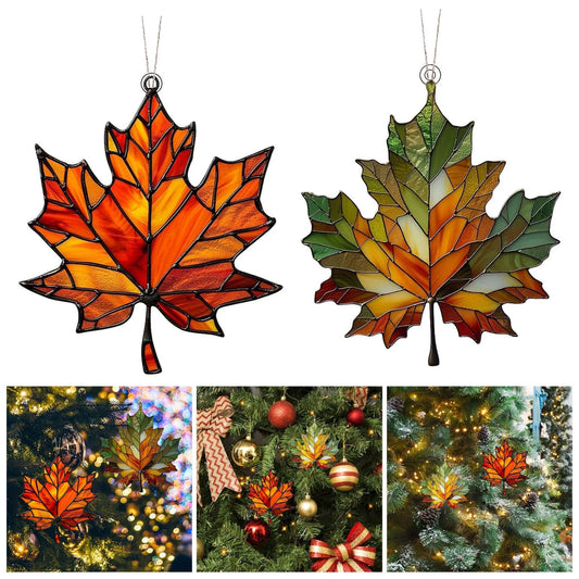 Artificial Acrylic 2D Maple Leaf Autumn Fake Leaves Garland Maple Leaves Vine Thanksgiving Halloween Wedding Party Decor 2024