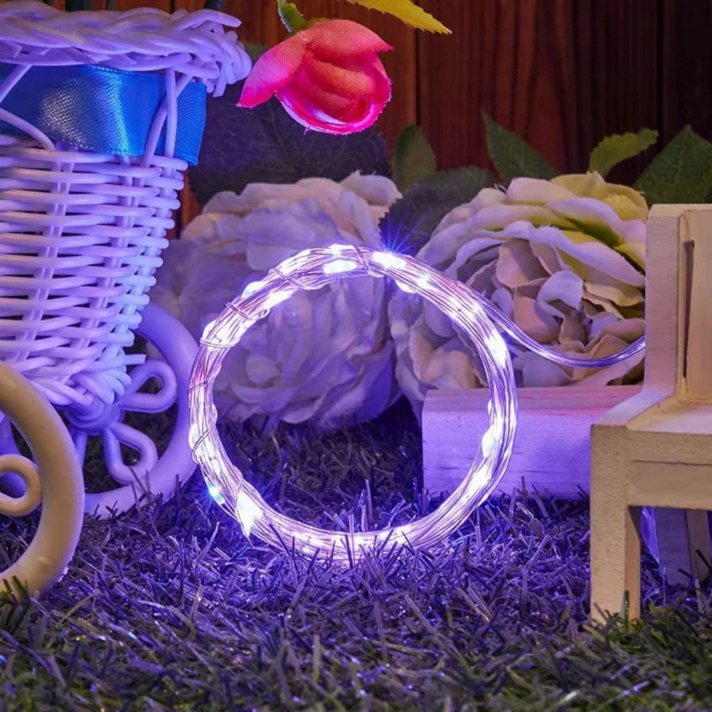 2Pcs LED Solar Light Outdoor Garden Fairy String Light Led Twinkle Waterproof Lamp for Christmas Patio Tree Party