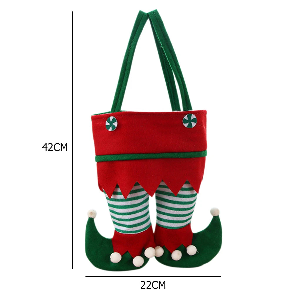 Christmas Elf Candy Bags Velvet Bags Santa Claus Pants Handbag Bags For Packaging Festival Party