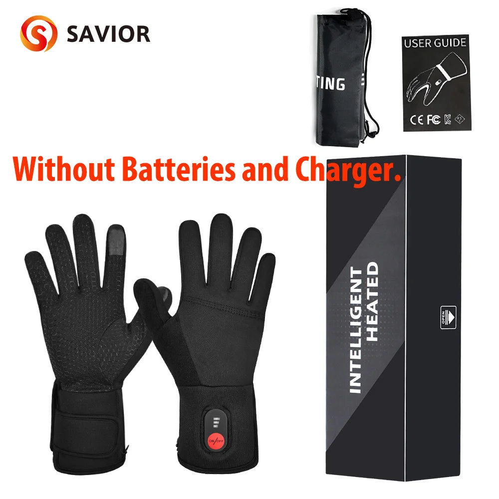 Rechargeable Thermal Motorcycle Gloves for Men Women Electric Heated Gloves Touch Screen Waterproof Motorbike Play Skiing Riding