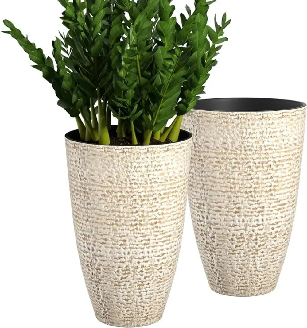 21 Inch Tall Planters Set of 2, Planters for Outdoor Indoor Plants Large Round Flower Pots Modern Decorative Tree Planters